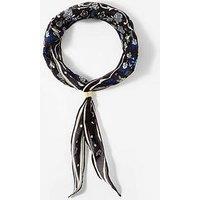 Mint Velvet Silk Mix Paisley Skinny Scarf - Navy