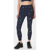 Sweaty Betty Womens Training Power 7/8 Abstract Leopard Print Workout Leggings - Blue