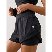 Sweaty Betty Womens Running Tempo Run Shorts - Black