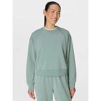 Sweaty Betty Womens Training Sand Wash Rib Mix Sweatshirt - Green