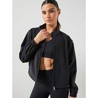 Sweaty Betty Womens Training Explorer Side Tape Zip Trough Midlayer Jacket - Black