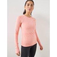 Sweaty Betty Womens Training Athlete Seamless Workout Long Sleeve Top - Pink