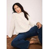 Mint Velvet Ivory Star Stitch Jumper - White