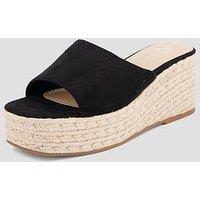 The Very Collection Wedge Sandal - Black