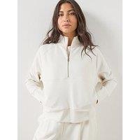 Sweaty Betty Womens Training Revive Rib Mix Half Zip Sweatshirt - Off White