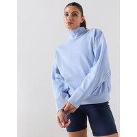 Sweaty Betty Womens Training Revive Rib Mix Funnel Neck Sweatshirt - Blue