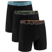 Under Armour Mens Peformance Tech 6 Inch 3 Pack Boxers - Black