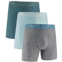 Under Armour Mens Peformance Tech 6 Inch 3 Pack Boxers - Blue