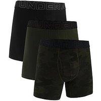 Under Armour Mens Peformance Cotton 6 Inch 3 Pack Boxers - Green
