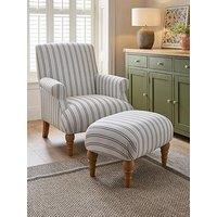 The Very Collection Cornwall Accent Chair + Footstool - Navy - Fsc Certified