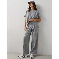The Very Collection Wide Leg Smart Joggers Co-Ord - Grey