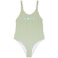 Roxy Girls Striped Active Swimsuit - Green