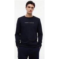Tommy Hilfiger Linear Logo Loungewear Sweatshirt- Navy