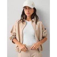 The Very Collection Pique Collar Detail Pleat Sleeve Jacket - Stone