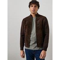 Mango Combined Leather And Suede Jacket - Brown