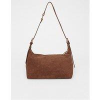 Quiz Brown Faux Suede Shoulder Bag