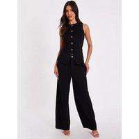 Quiz Black High Waisted Trousers