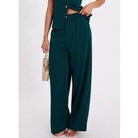 Quiz Bottle Green Wide Leg Trousers