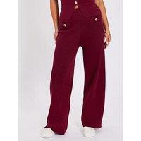 Quiz Burgundy Knitted Trousers