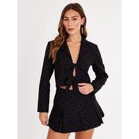 Quiz Black Bow Detail Cropped Blazer