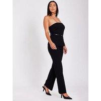 Quiz Black Strapless Belted Jumpsuit