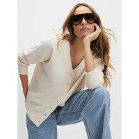 River Island Knitted V Neck Cardigan - Cream