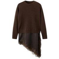 Mango Jumper With Lace Detail - Brown