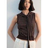 Mango Jersey Knit Waistcoat - Brown