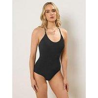 Long Tall Sally Tall Textured Cross Back Swimsuit