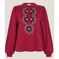 Monsoon Esme Emb Jersey Top