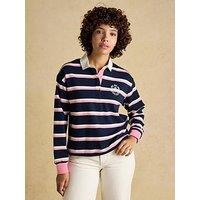 Joules Lara Striped Rugby Shirt - Navy/Pink