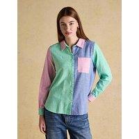 Joules Ida Hotch Potch Puppytooth Long Sleeve Cotton Shirt - Multi