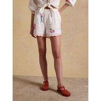 Joules Embroidered Short - White