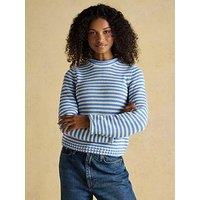 Joules Striped Cotton Knitted Crew Neck Jumper - Blue/White