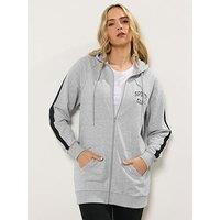 Long Tall Sally Tall Embroidered Longline Zip Through Sweatshirt