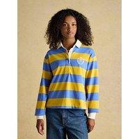 Joules Stripe Boxy Fit Rugby Shirt - Yellow/Blue