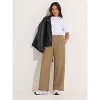 Pixiegirl Petite Buckle Wide Leg Trousers - Cream