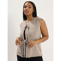 Yours Curve Double Tie Waistcoat