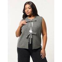 Yours Curve Double Tie Waistcoat