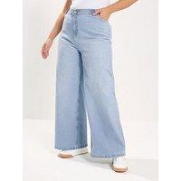 Yours Curve Wide Leg Puddle Jeans