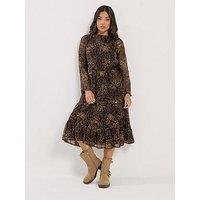 Pixiegirl Petite Leaf Print Midi Dress