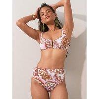 The Very Collection High Waist Printed Bikini Briefs - Pink