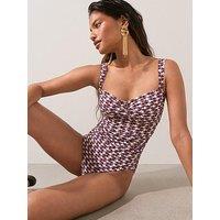 The Very Collection Geo Print Shapewear Swimsuit