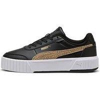 Puma Womens Carina Mia Animal Print Trainer - Black