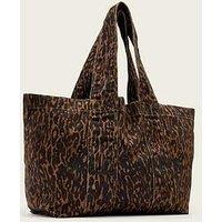 Allsaints Izzy Leopard Print Denim Tote Bag - Brown