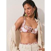 The Very Collection Printed Bikini Top - Pink