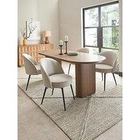 The Very Collection Carina Mid Oak 200Cm Oval Dining Table And 4 Carina Natural Chairs - Fsc Certifed