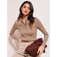 Friends Like These Henley Crew Basic - Brown