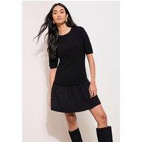 Friends Like These Compact Peplum Hem Mini Dress - Black