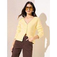 Friends Like These V Neck Knitted Cardigan - Yellow